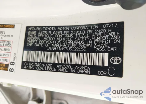 2018 Toyota Camry Le из США, поврежденный, VIN JTNB11HK7J3022655
